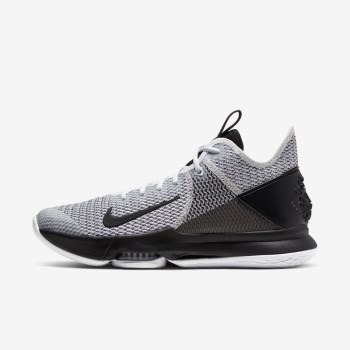 Nike LeBron Witness 4 - Férfi Kosárlabda Cipő - Fehér/Fehér/Fekete